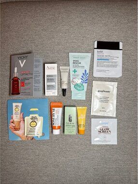 Skincare Samples Bundle Lot Minis Vichy Avene Peach Perricone Goop Clini